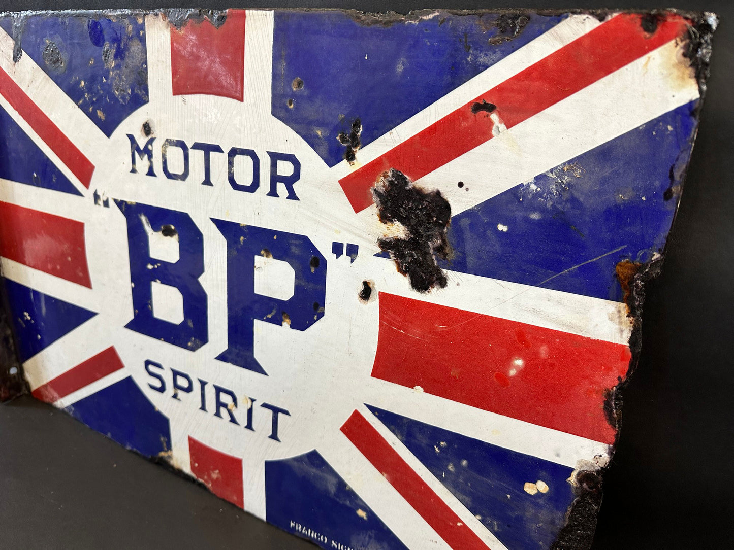 BP Motor Spirit Enamel Sign by Franco Signs