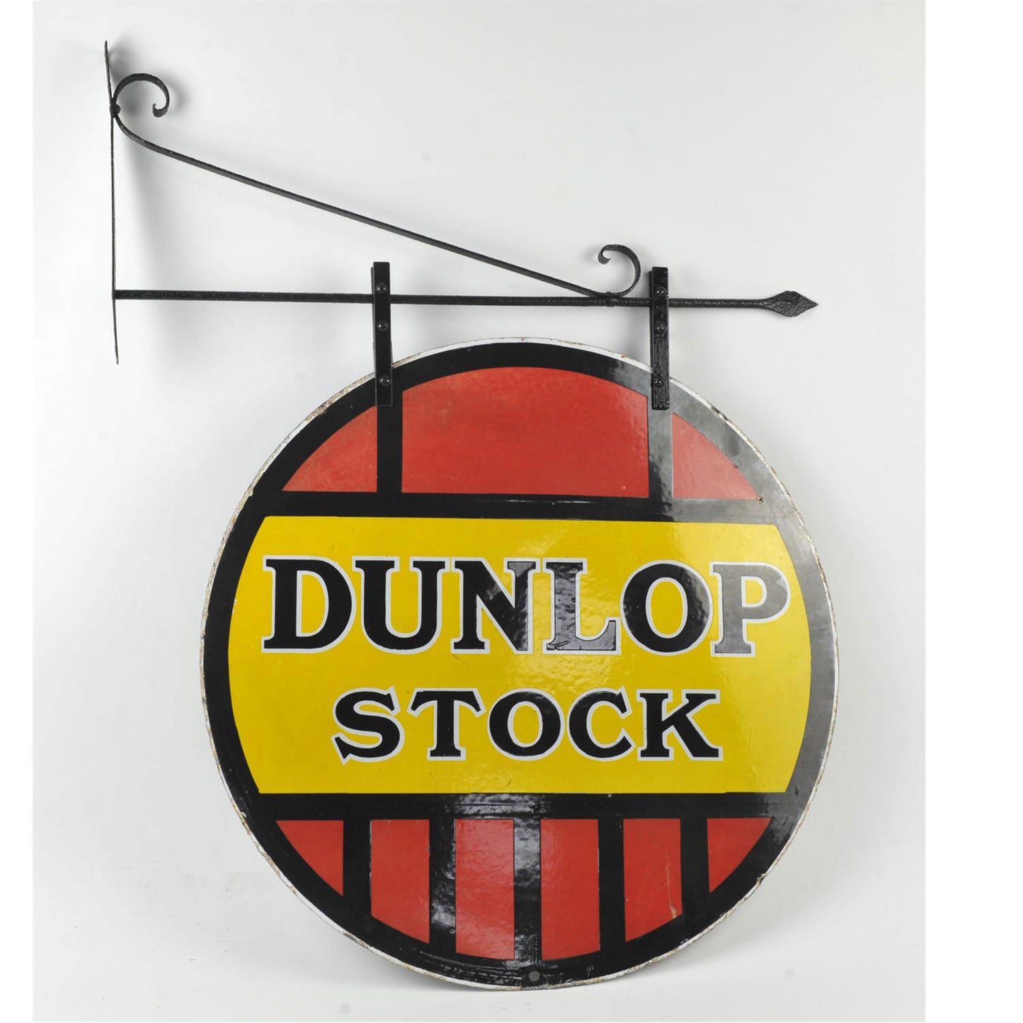 Dunlop Stock Double Sided Enamel Sigh with Original Hanger