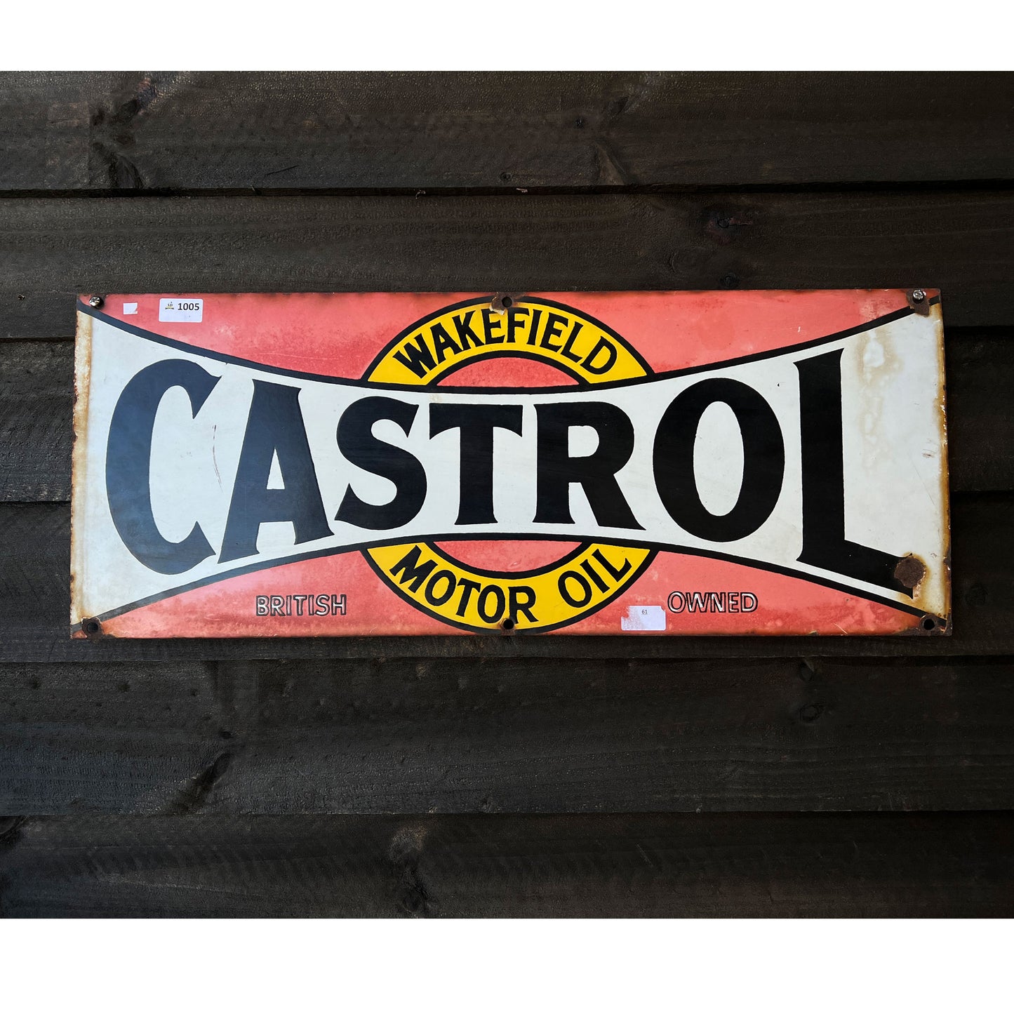 Castrol Wakefield Enamel Bottle Stand Sign