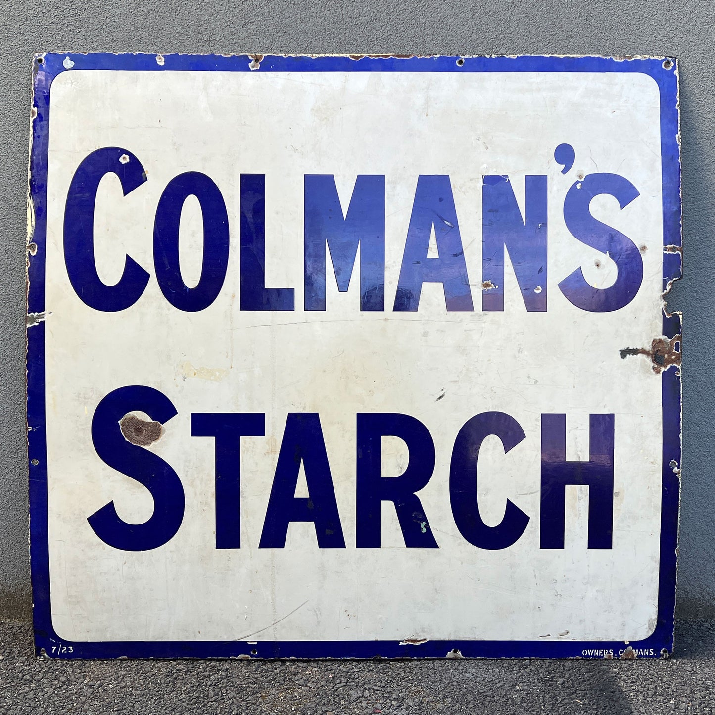 Colmans Starch Enamel Sign