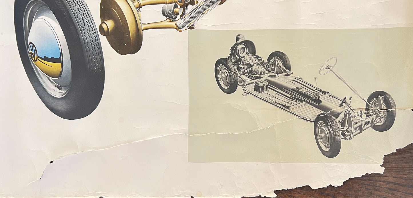 Original VW Beetle Chassis Schematic Poster