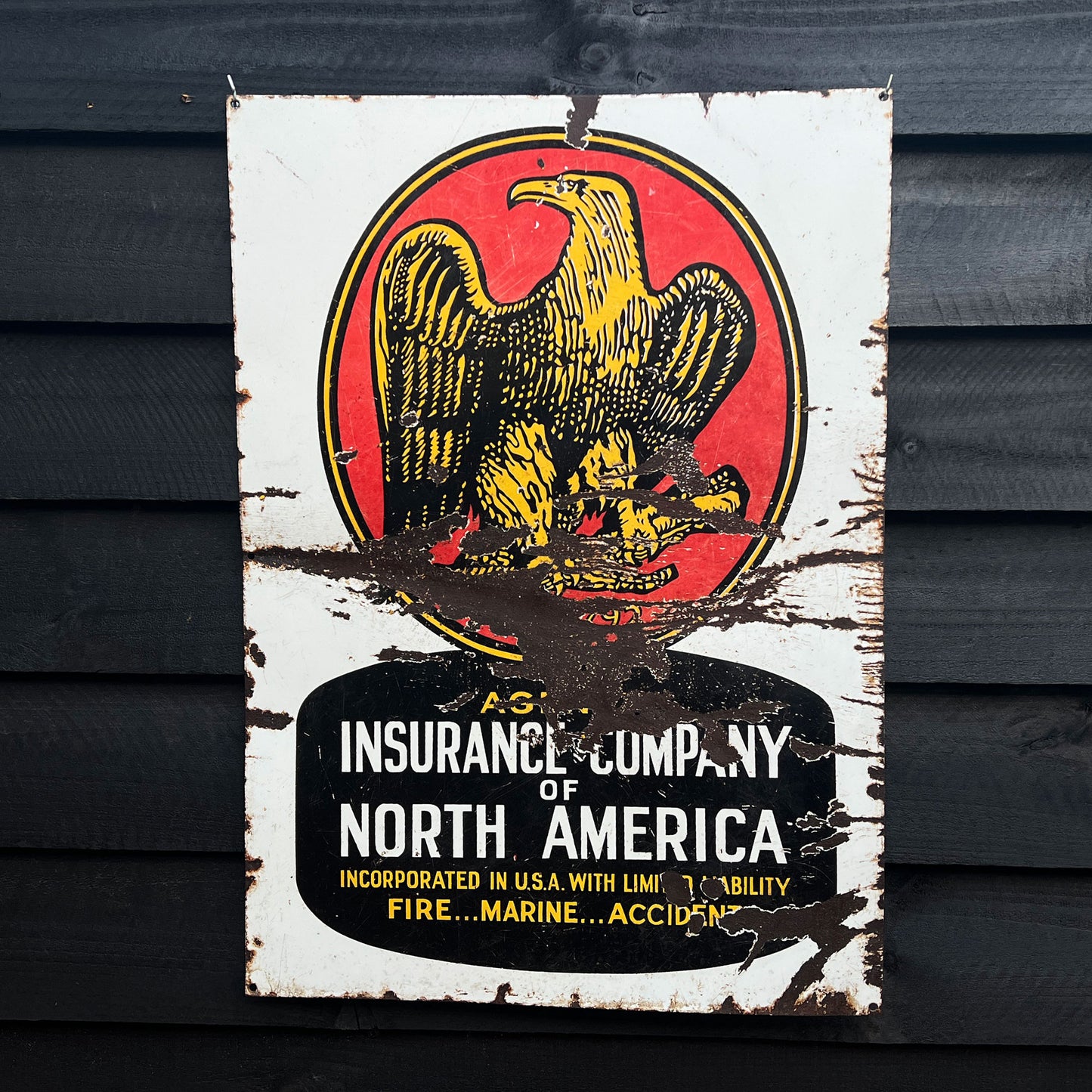 Insurance Company of North America Enamel Sign