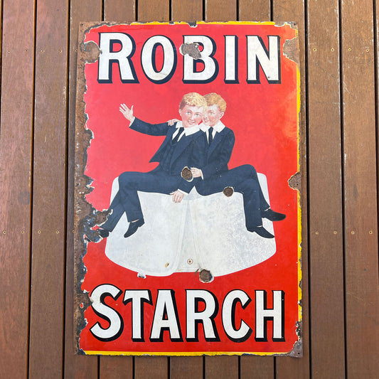 Robin Starch Enamel Sign