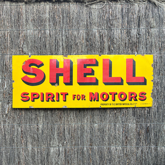 Shell Spirit For Motors Enamel Sign