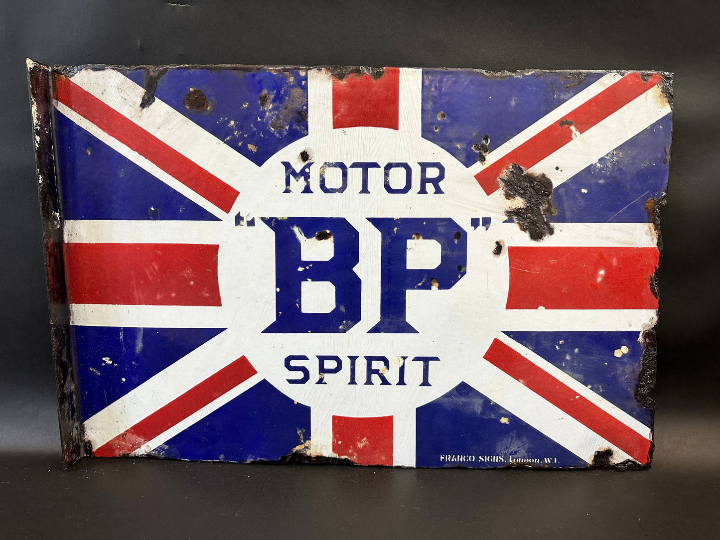 BP Motor Spirit Enamel Sign by Franco Signs