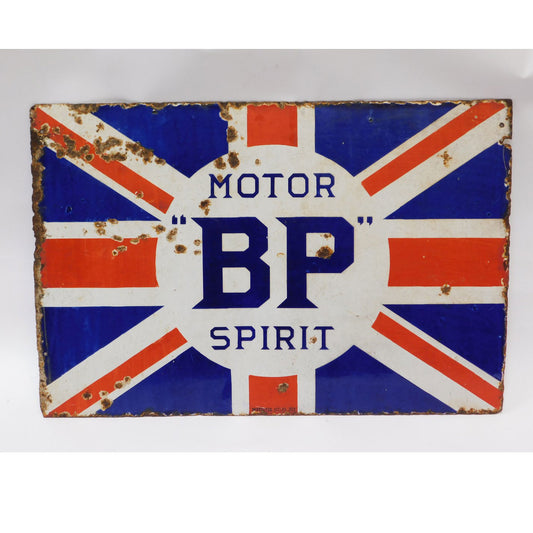 Union Jack - BP Motor Spirit Enamel Sign by Protector Eccles
