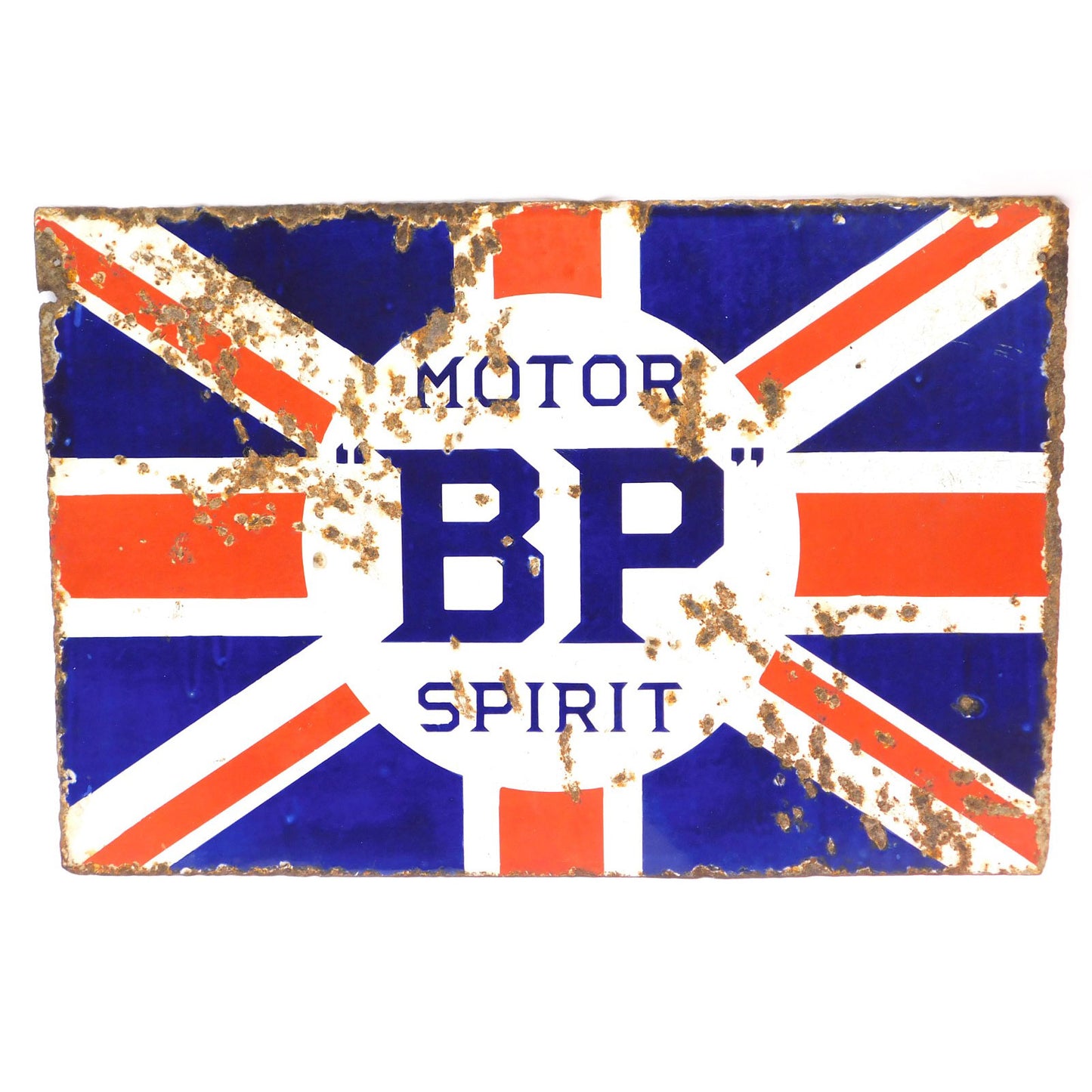 Union Jack - BP Motor Spirit Enamel Sign by Protector Eccles