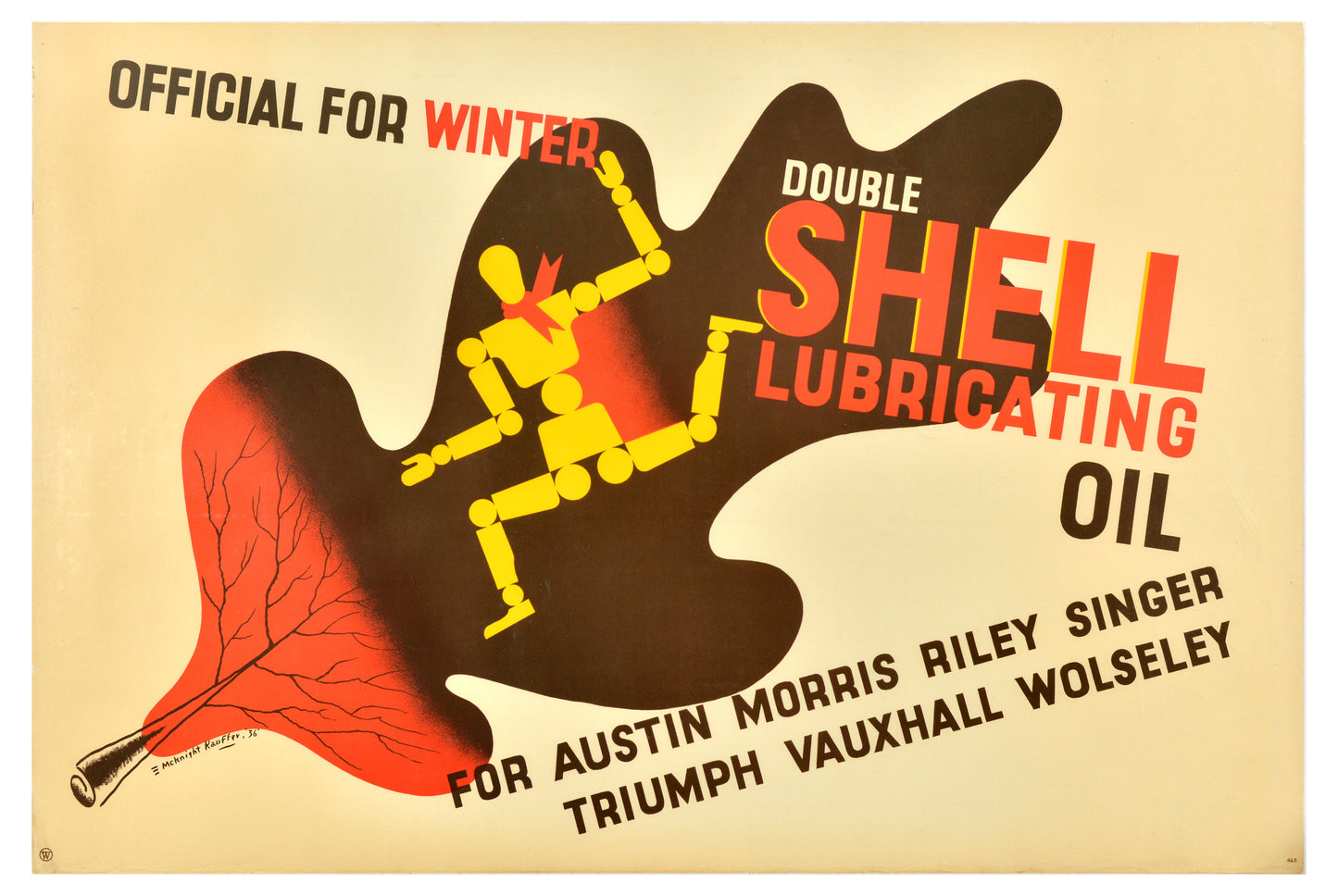 Double Shell Lubricating Oil Original Poster Edward McKnight Kauffer