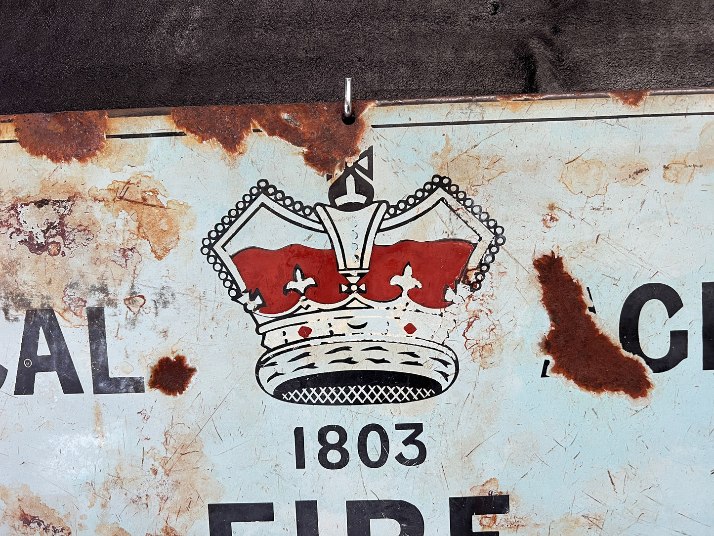 Local Agency Fire Imperial Insurance Co Enamel Sign