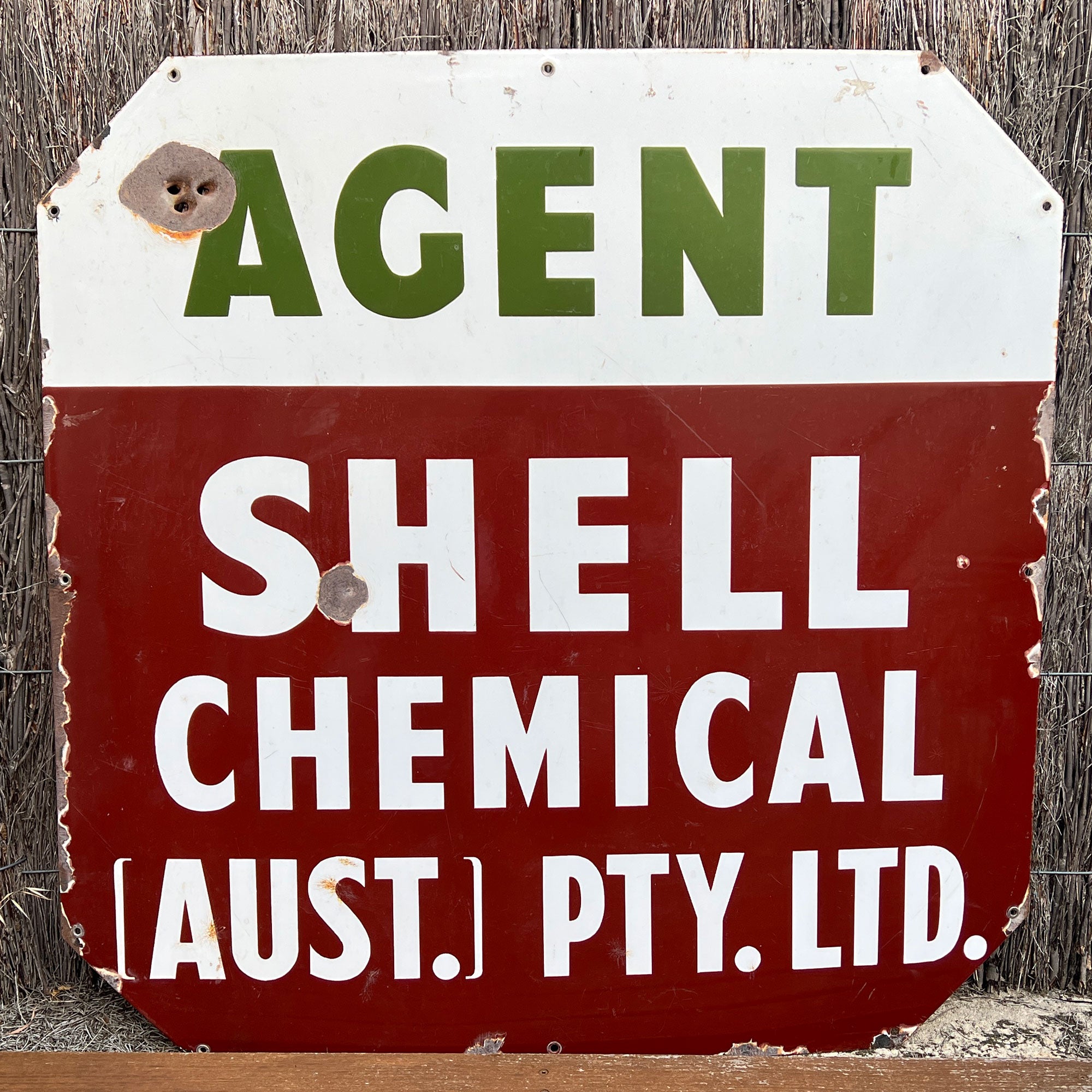 Shell Chemical Aust Pty Ltd Agent Enamel Sign – Antique Signs