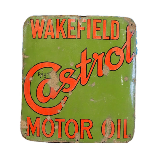 Castrol Wakefield Motor Oil Cabinet Enamel Sign