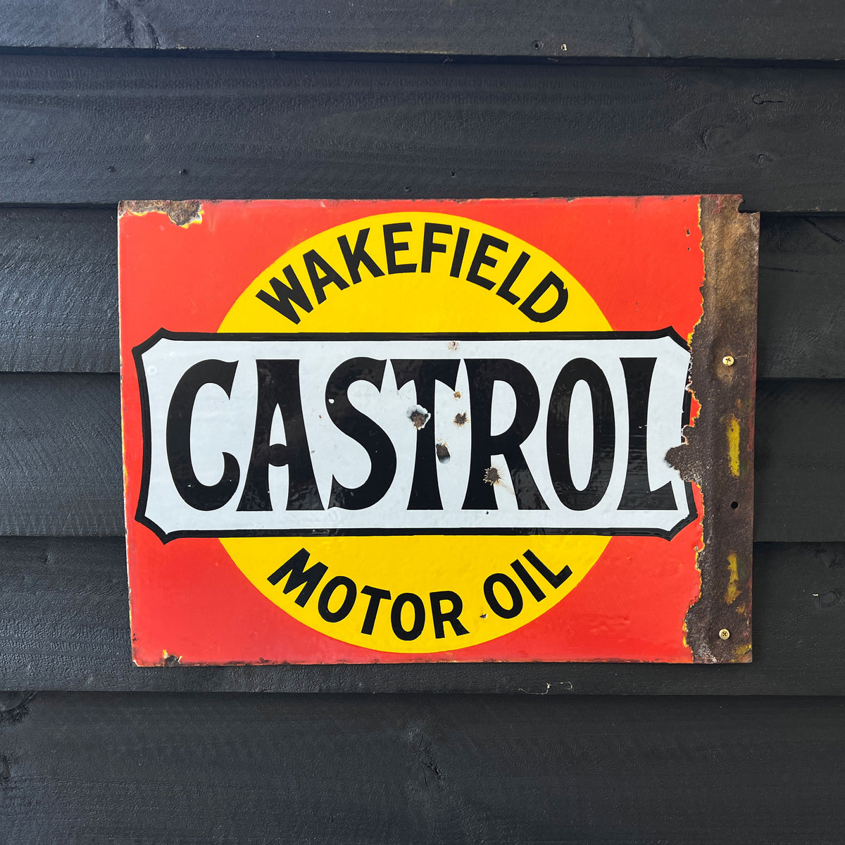 Castrol Wakefield Motor Oil Enamel Sign Double Sides – Antique Signs