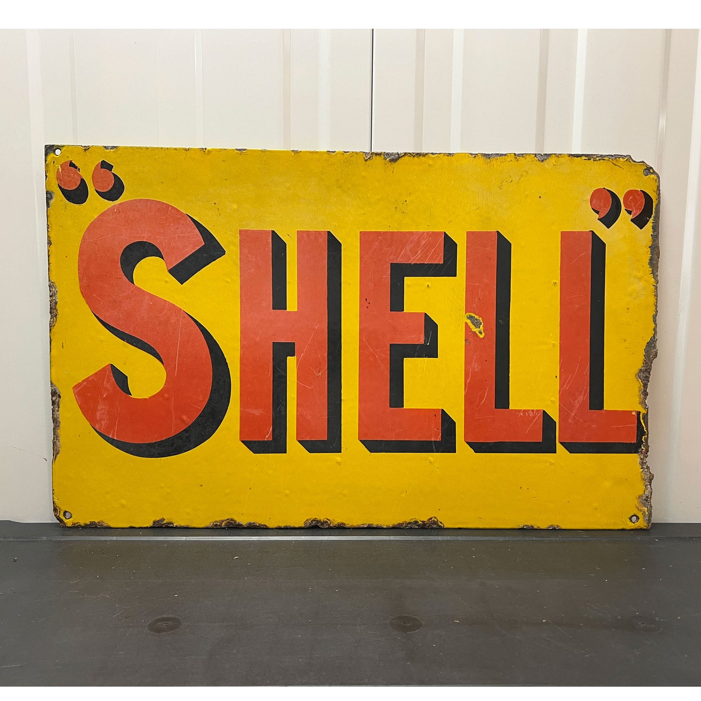 Shell Enamel Sign Bruton Palmers Green Double Sided