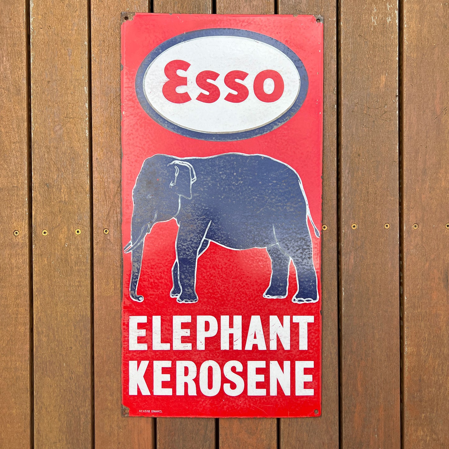 ESSO Elephant Kerosene Enamel Sign - Bengal Enamel