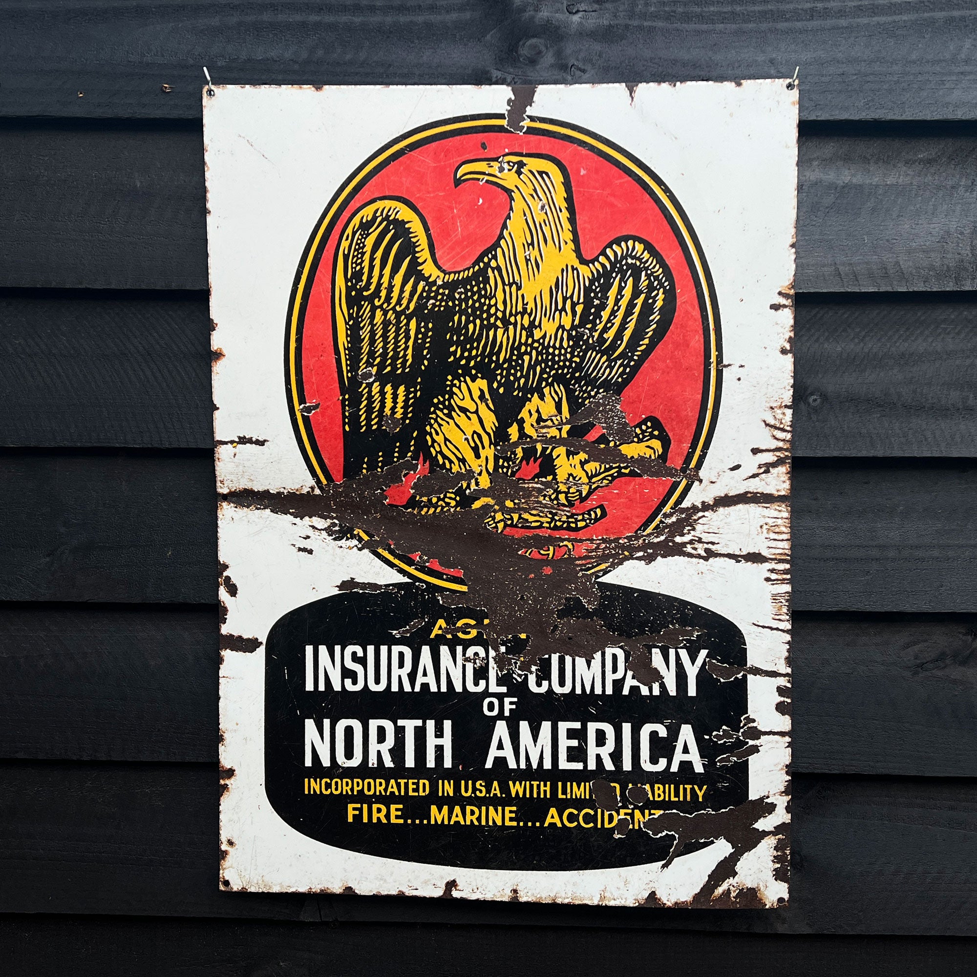 Insurance Company of North America Enamel Sign – Antique Signs