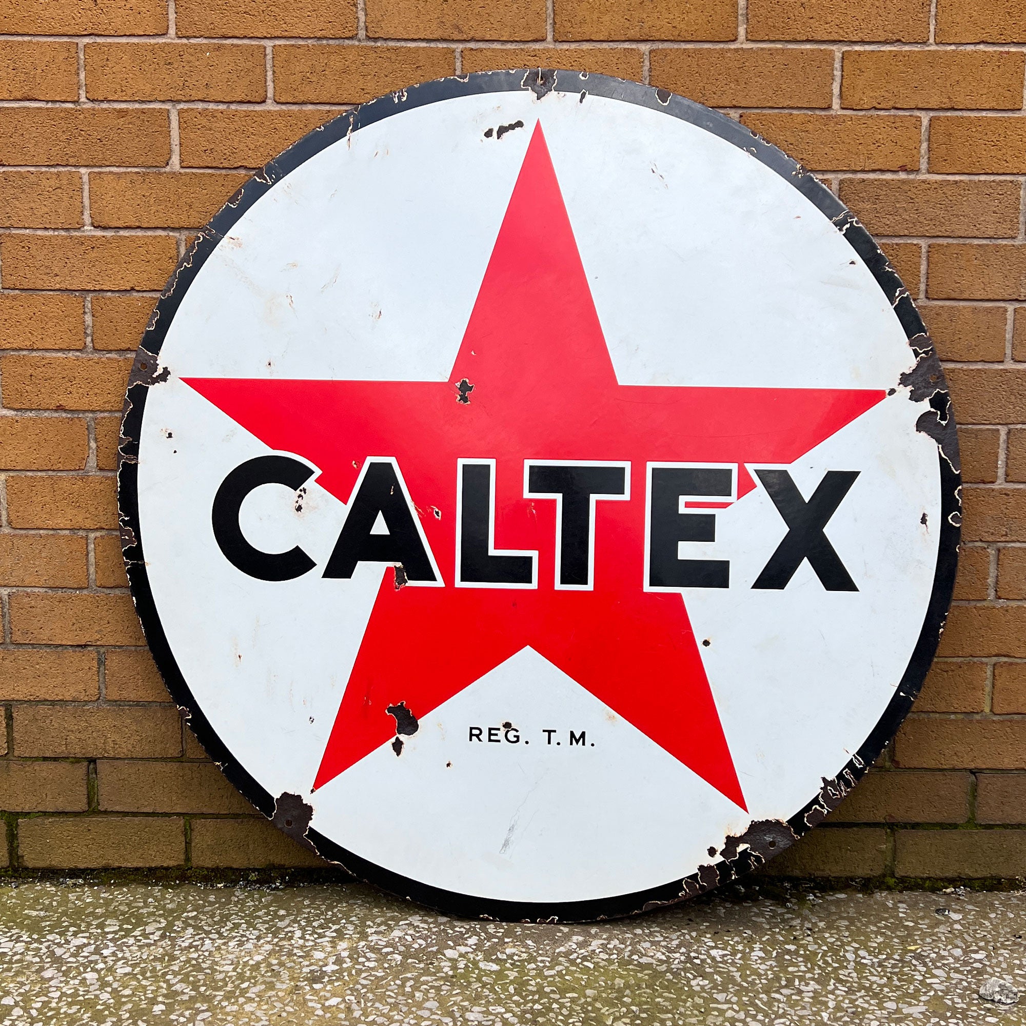Caltex Enamel Sign 40 Inches Diameter – Antique Signs