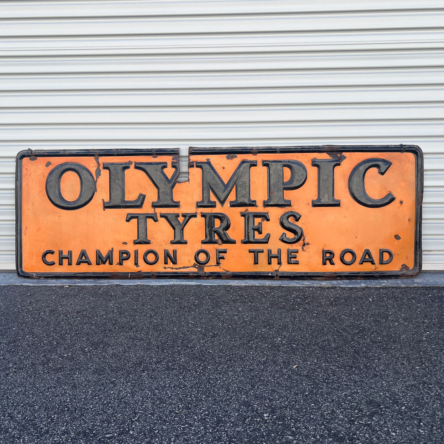 Olympic Tyres Champion Of The Road Enamel Sign