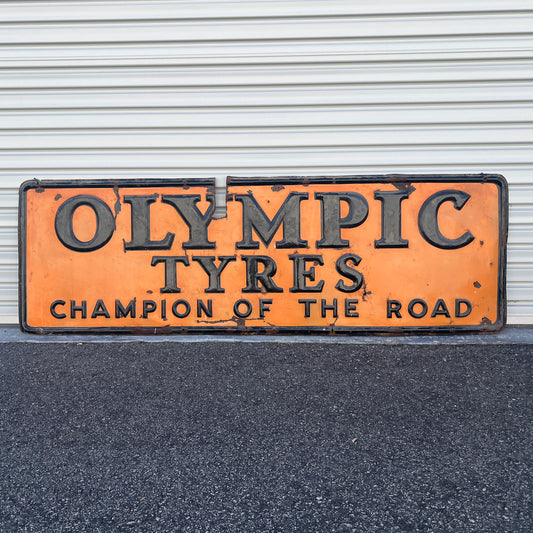 Olympic Tyres Champion Of The Road Enamel Sign