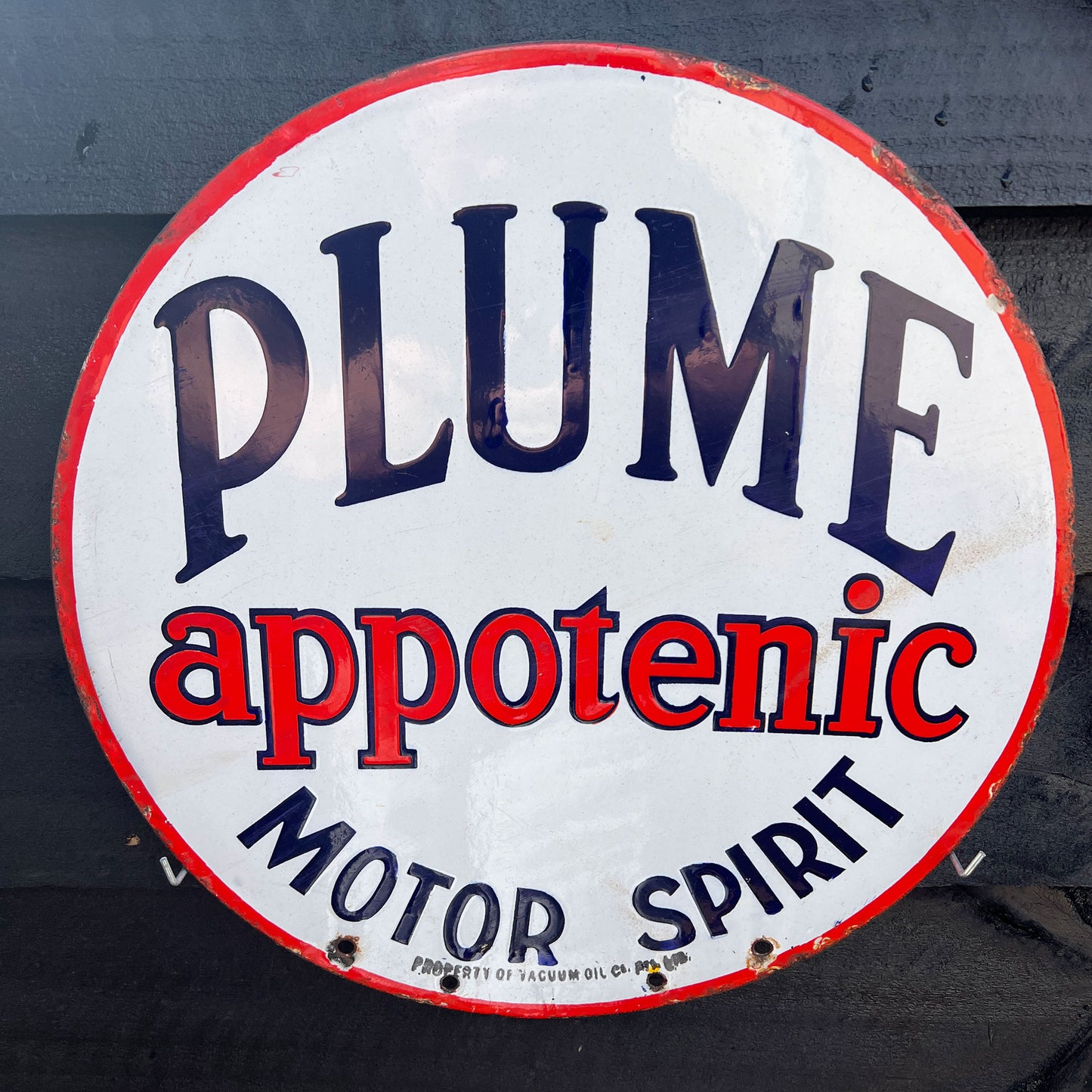 Plume Appotenic Motor Spirit Enamel Sign