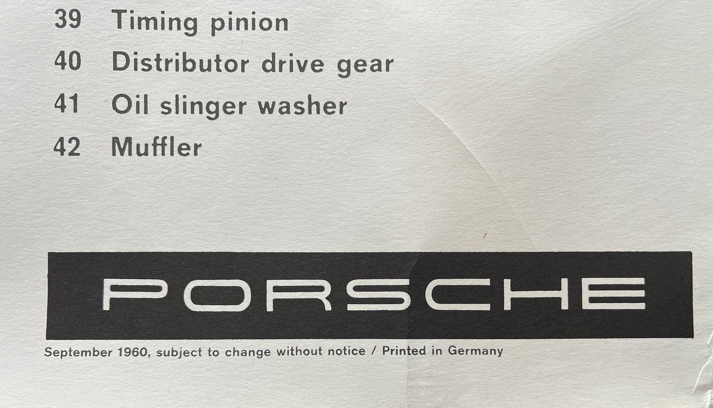 Porsche Workshop Poster Longitudinal Section View of 1600 S-90 Engine