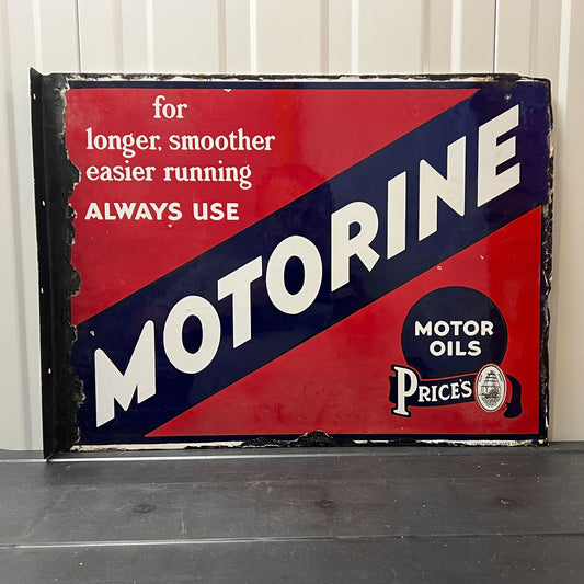 Price`s Motorine Motor Oils Enamel Sign