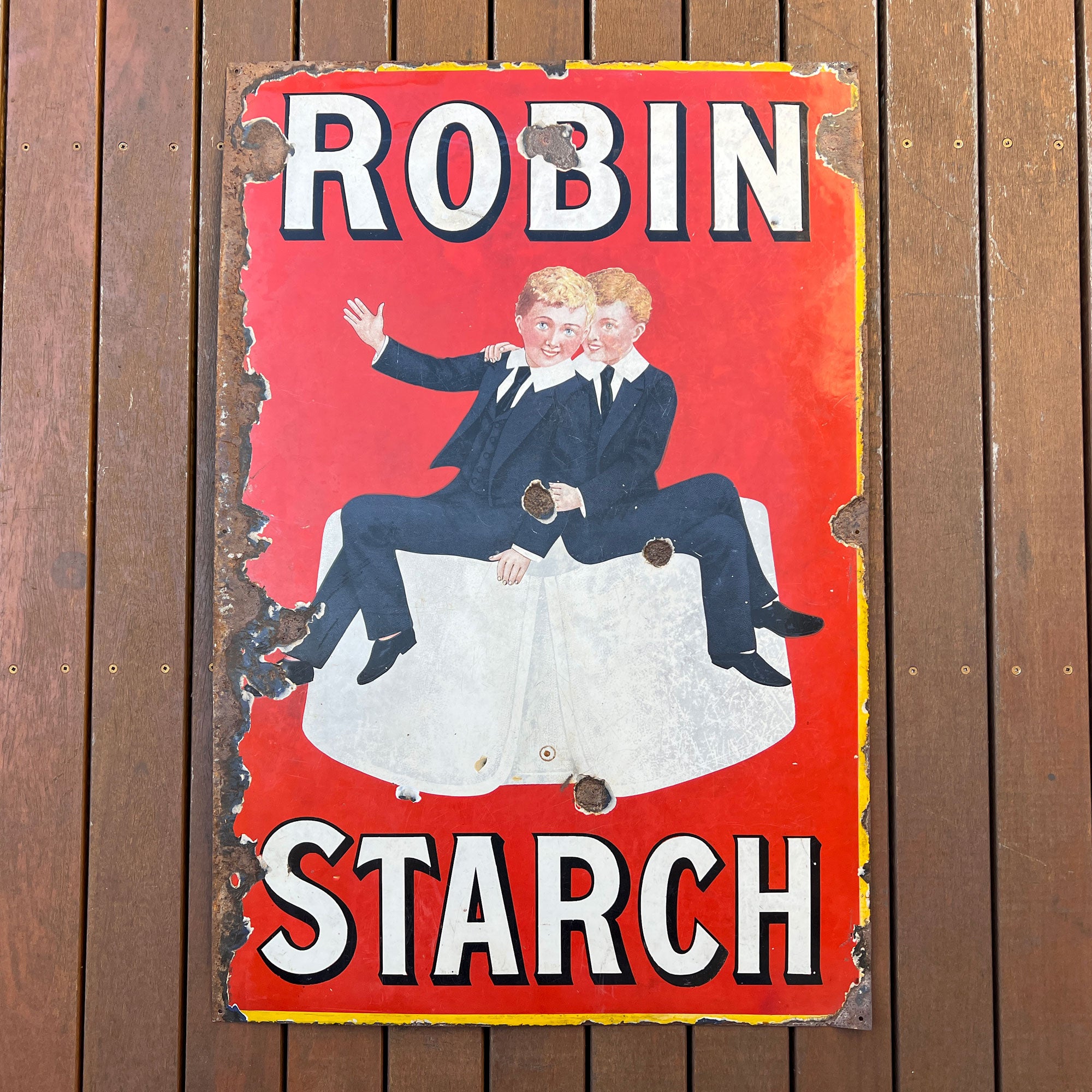 Robin. Shop Sign Robin Starch Enamel Sign – Antique Signs