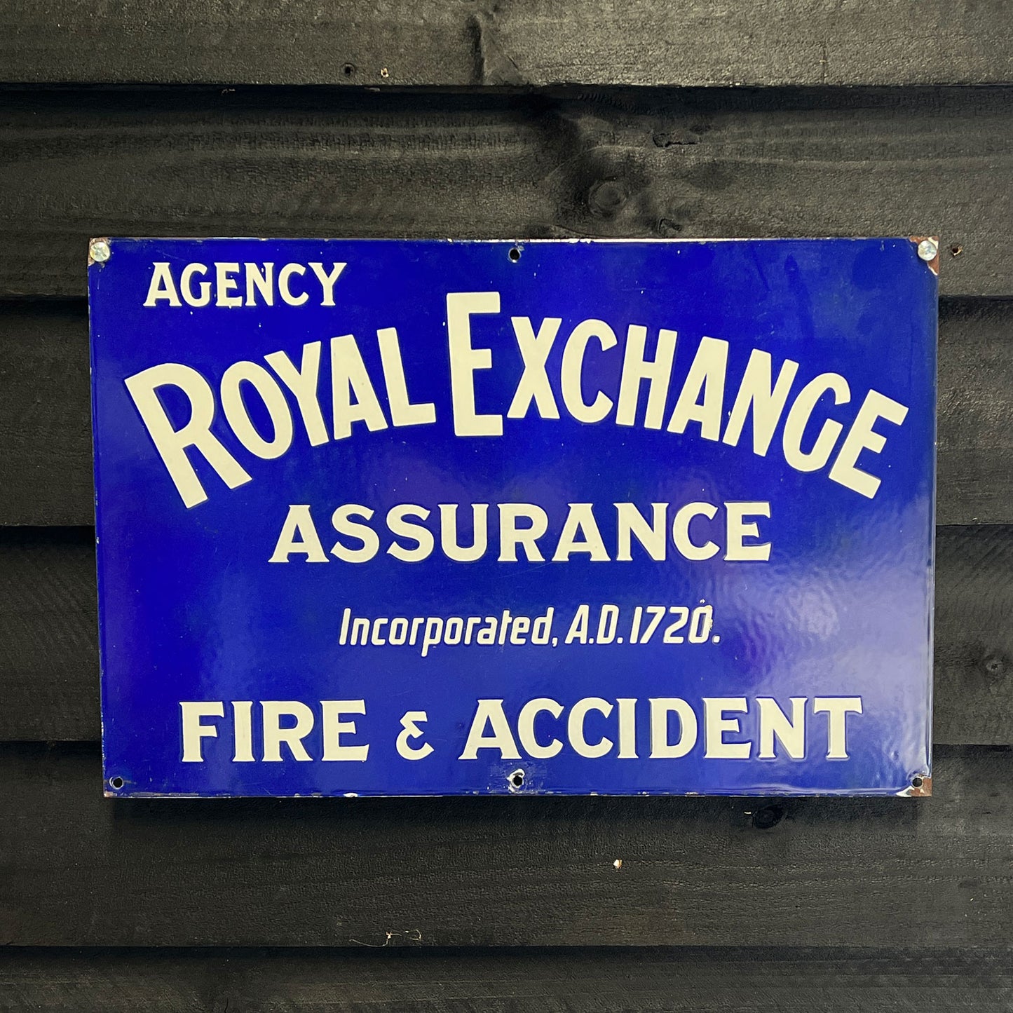 Royal Exchange Assurance Fire & Accident Enamel Sign