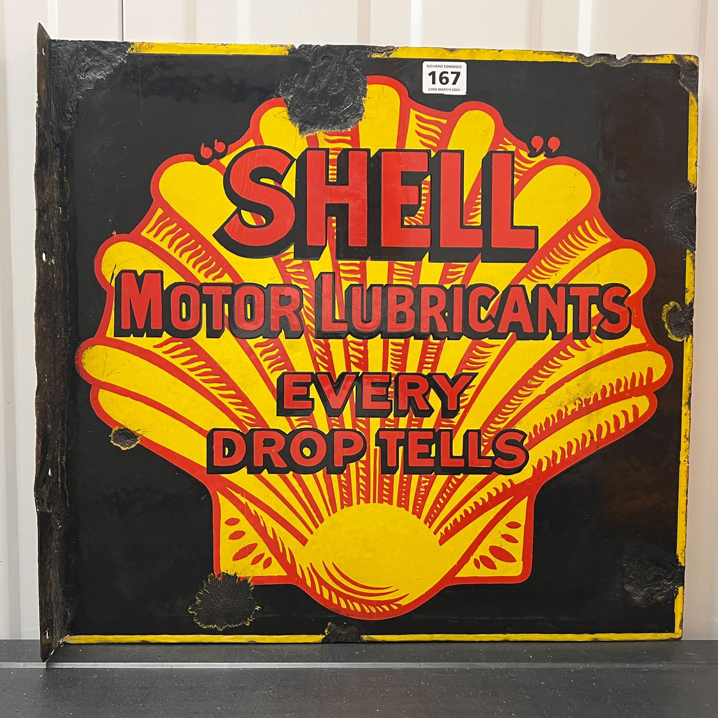 Shell Motor Lubricants Every Drop Tells Enamel Sign