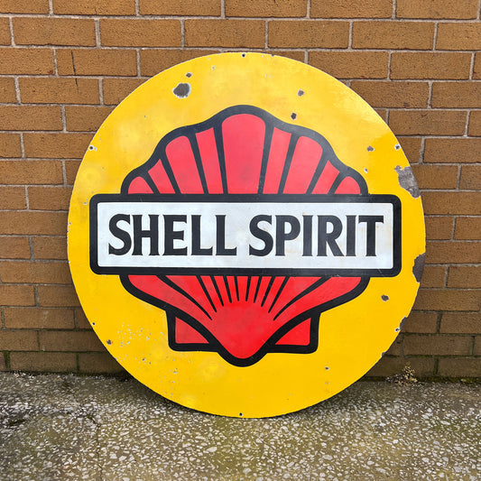 Shell Spirit Circular Enamel Sign