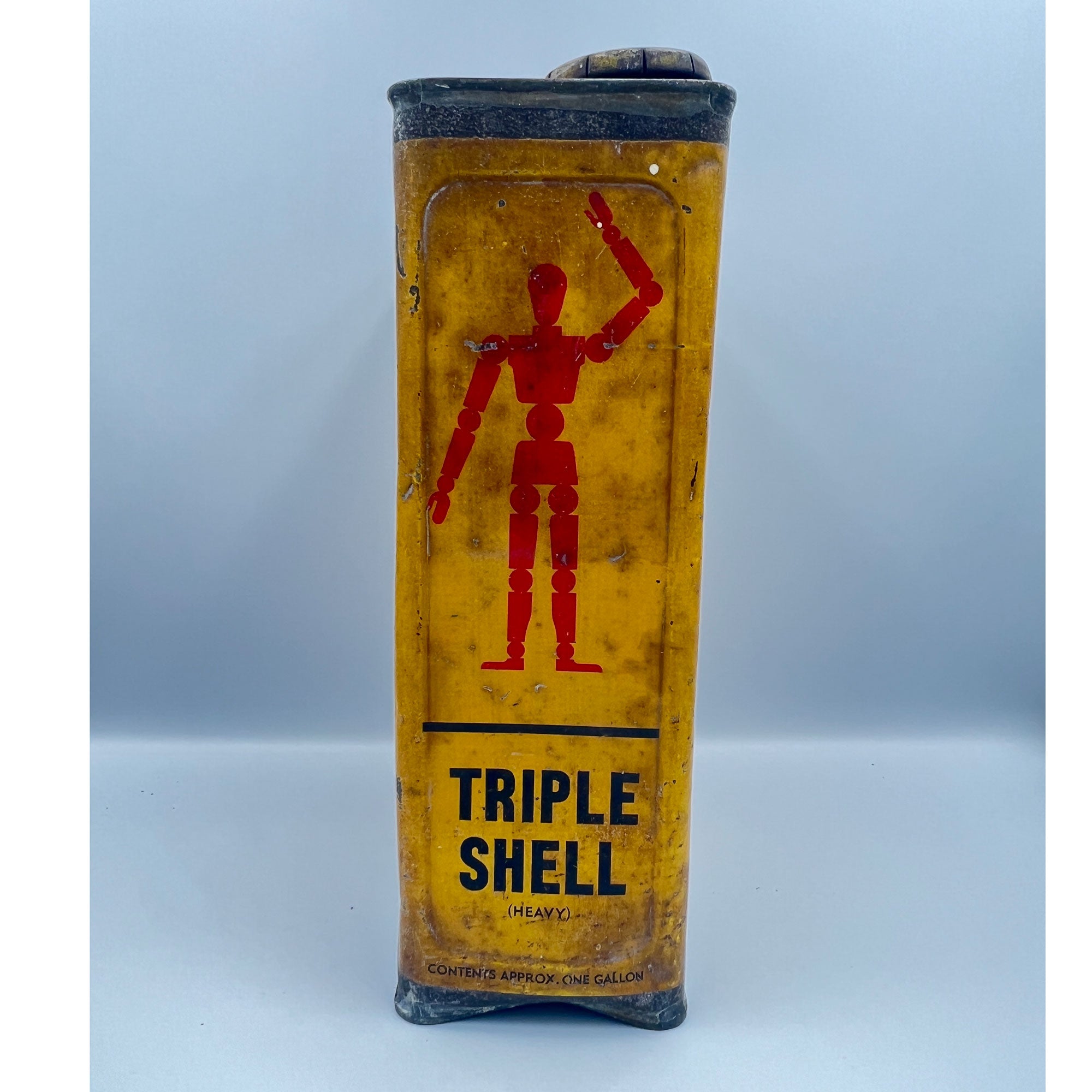 Shell Stickman Lubricating Oil Gallon Tin – Antique Signs