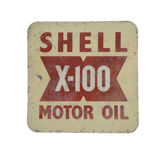 Shell X-100 Motor Oil Aluminium Sign