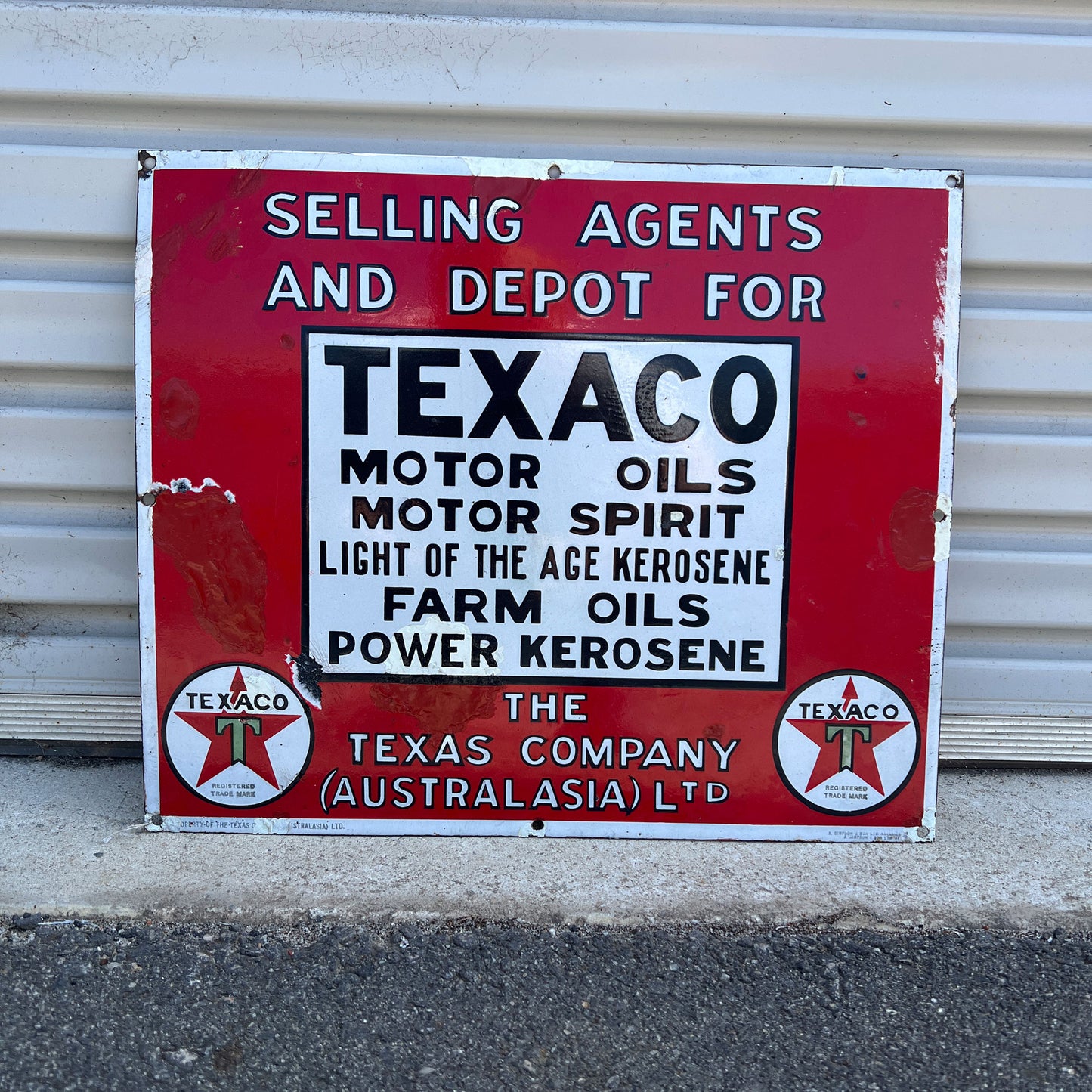 Texaco Motor Oils Spirit Enamel Sign